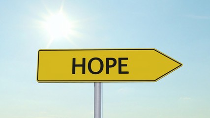 Hope Signpost on  sky background