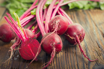Beetroots on the wooden table