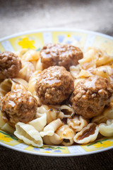 Meatballs with pasta