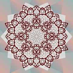 Henna colored mnandala banner vector