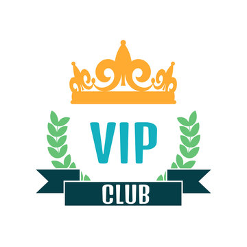 VIP club logo in flat style