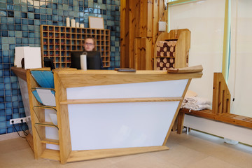 Interior of a hotel reception