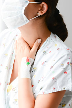 Hospital patient wearing a mask