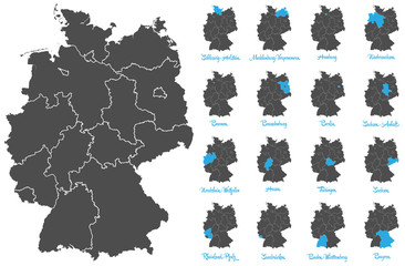 Deutschland Karte mit Bundesländern Vektor Set - 91510650