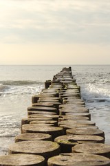Fototapeta premium Holzpfähle an der Ostsee