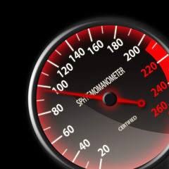 Tachometer-like sphygmomanometer on black background