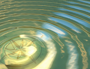 The compass in the water