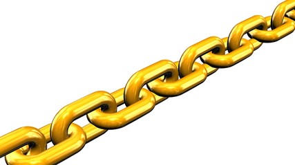 Fototapeta premium golden Chain isolated on white background