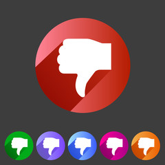 Thumbs down dislike icon flat web sign symbol logo label