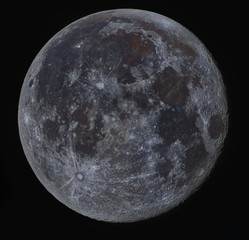 Fototapeta premium True Color Mosaic Very Detailed Full Moon Supermoon HiRes