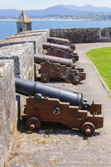 Fototapeta na wymiar old cannons in old fortress