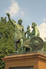 Fototapeta na wymiar Dmitry Pozharsky and Kuzma Minin monument on Red Square in Moscow, Russia