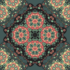 Abstract Retro Ornate Mandala Wallpaper for greeting card