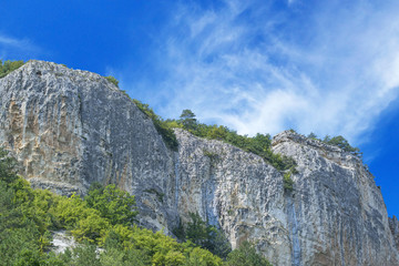 The blue sky and mountains