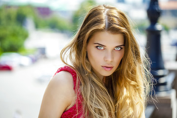 Young beautiful blonde woman