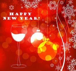 Christmas and New Year greeting card. Vector illustration