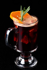 Mulled Wine on a Black Background