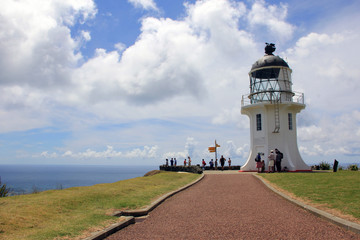 Fototapeta na wymiar Cape Reinga Lighthouse at the edge of the Northland, New Zealand.