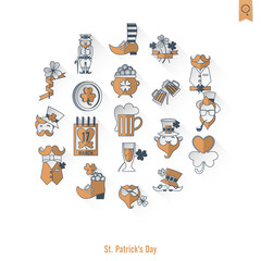 Saint Patricks Day Isolated Icon Set