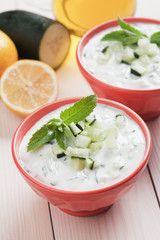Tzatziki or cacik, cucumber and yogurt salad