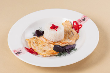 Fried Chicken Breast with Rice
