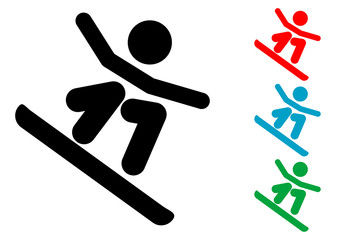 Pictograma snowboard varios colores
