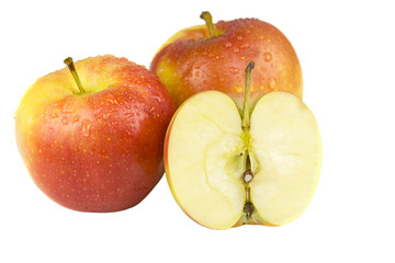 Apples with drops of dew.