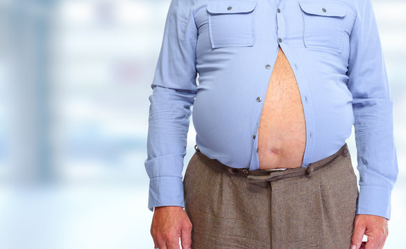 Obese man abdomen.