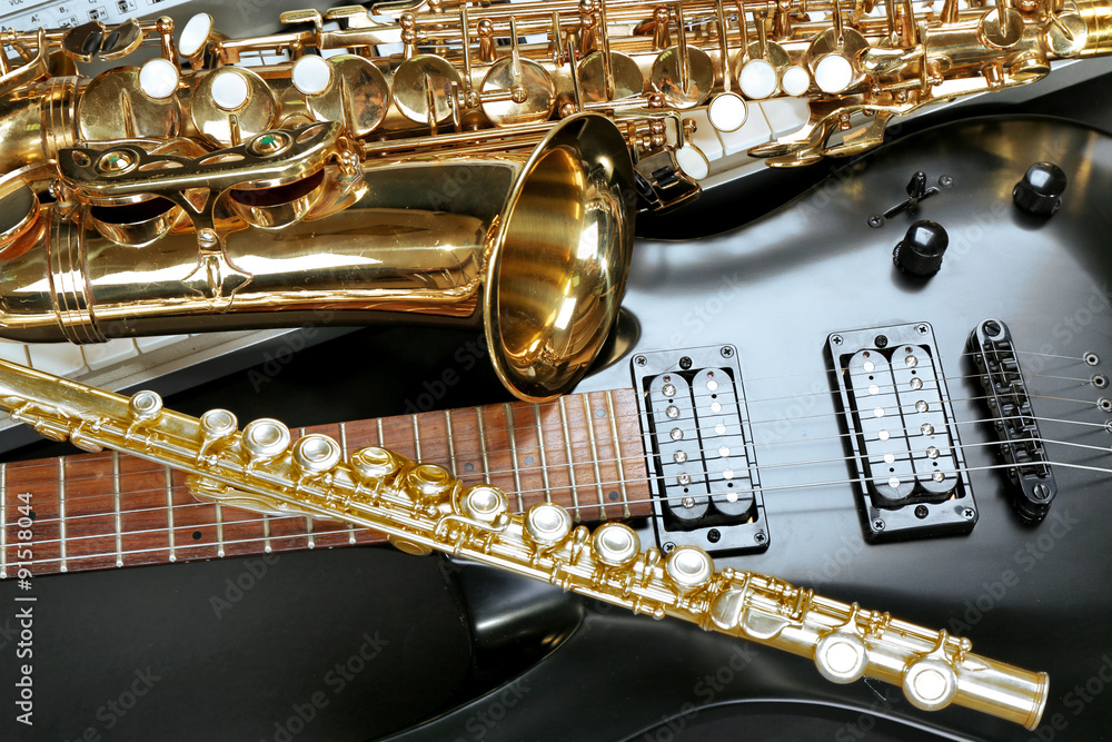 Wall mural Musical instruments, closeup