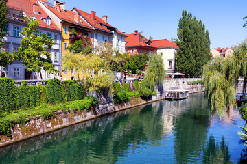 Fototapeta na wymiar Ljubljanica River Ljubljana Slovenia