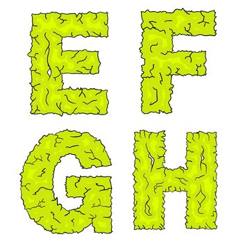 halloween grimy letters efgh