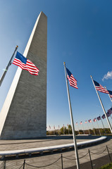 Washington Monument and circle of flags