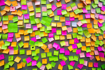 Many different colors paper notes