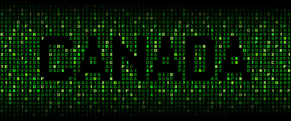 Canada text on hex code illustration