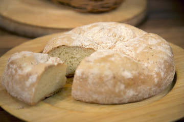 Delicious gluten free bread on cutting board.