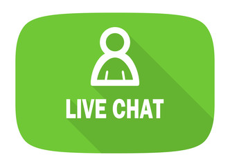 live chat flat design modern icon