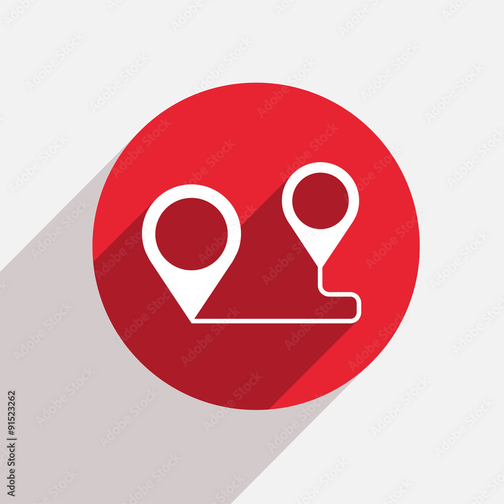 Poster vector modern map pointer red circle icon