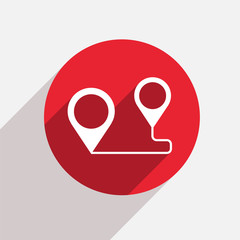 Vector modern map pointer red circle icon