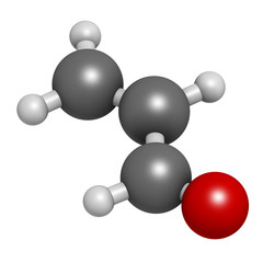 Acrolein (propenal) molecule. 