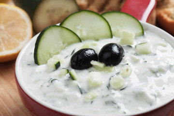 Tzatziki or cacik, cucumber and yogurt salad