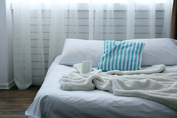 Open book on bad close-up