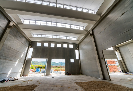 Interior of empty modern warehouse