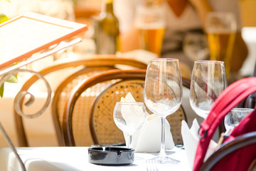 Elegant restaurant with tables outdoor