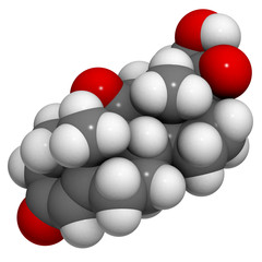 Cortisone stress hormone molecule. 
