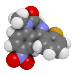 Flunitrazepam hypnotic drug molecule. 