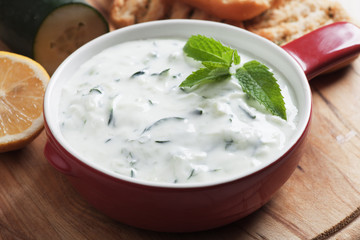 Tzatziki or cacik, cucumber and yogurt salad