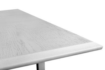 White wooden table on white background