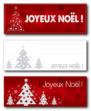 christmas banner joyeux noel french illustration vector design