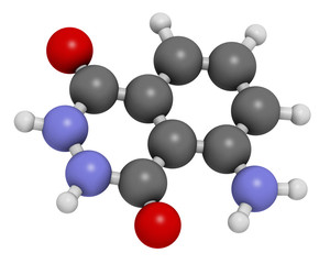 Luminol chemiluminescent molecule. 