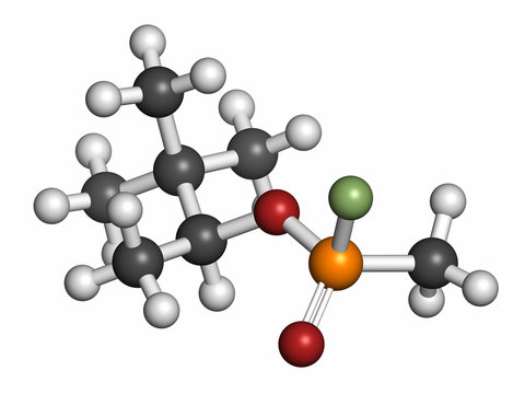 Soman nerve agent molecule (chemical weapon). 